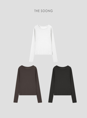THESOONG/轻薄防晒 80支强捻棉朦胧感圆领弹力防晒T恤罩衫女7293
