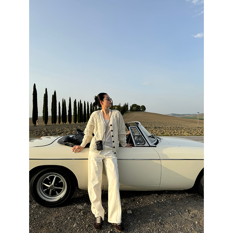 THESOONG100%羊毛开衫毛衣