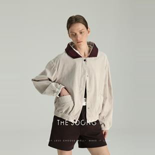 THESOONG 抽繩連帽砂洗加軟衛(wèi)衣外套4730 韓國進口燈芯絨