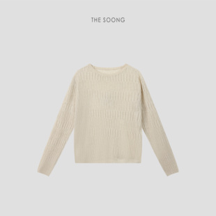 T恤7572 春夏天丝亚麻细腻肌理慵懒感女士长袖 THESOONG 交织肌理