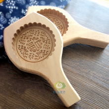 实木质福喜烧饼干青团绿豆糕点心冰皮巧果勃花烘焙印馒头月饼模具