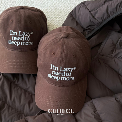 柳智敏同款水洗刺绣棒球帽子棕色