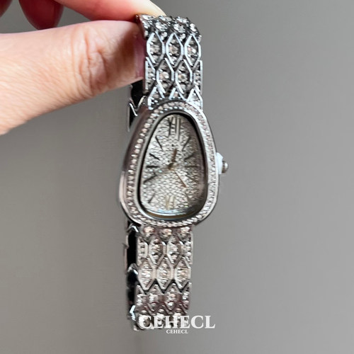 vintage中古做旧时尚满钻手表女