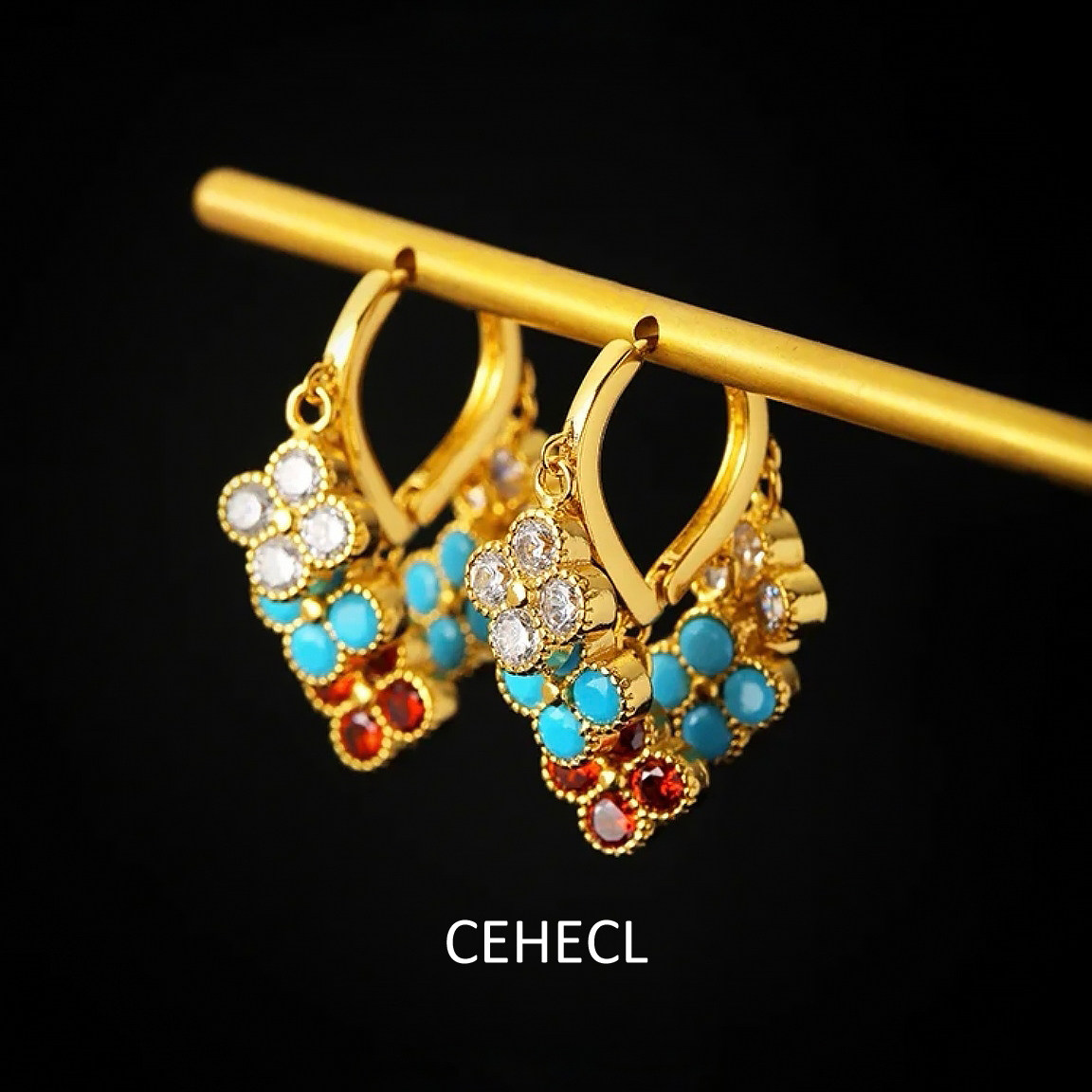 彩色四叶草流苏耳坠耳环女款高级感精致耳圈小众独特设计锆石耳扣,饰品/流行首饰/时尚饰品新,耳环,淘宝优惠券,粉丝福利购,淘宝优惠卷