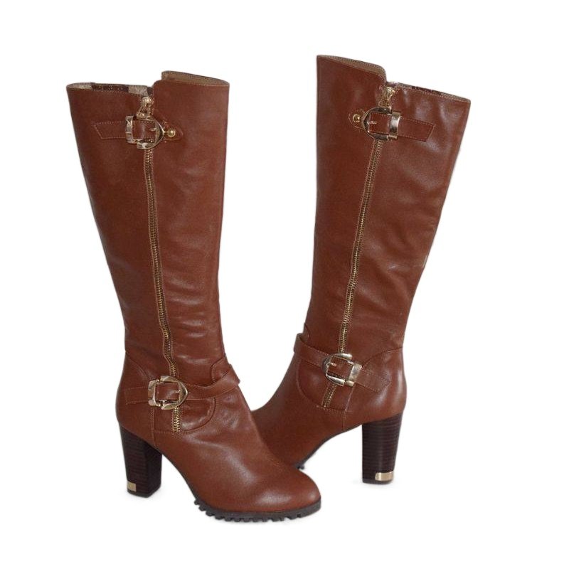 处理品拍图专用圆头粗跟高筒全皮女靴咖啡色头层牛皮靴 3733414,女鞋,时装靴,淘宝优惠券,粉丝福利购,淘宝优惠卷