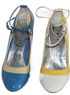 尖头高跟真皮女单鞋拼色头层牛皮拍照专用C7070