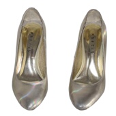 纯色幻彩羊皮超高跟女单鞋 金色尖头浅口春秋真皮鞋 拍照专用2C9663