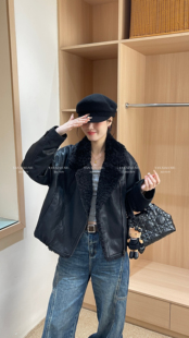 气质百搭加厚保暖内胆羽绒皮衣翻领拉链短款 韩版 外套 新款 6668冬季