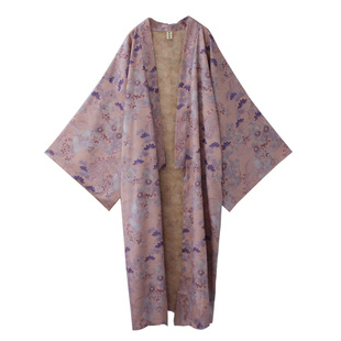 袁落落/女装 印花日系复古改良和风长款宽松外套开衫小振袖羽织