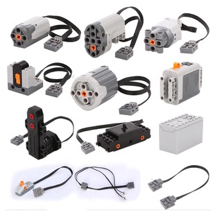 国产9686马达组电机8883延长线电池盒积木改装拼装玩具怪兽火车