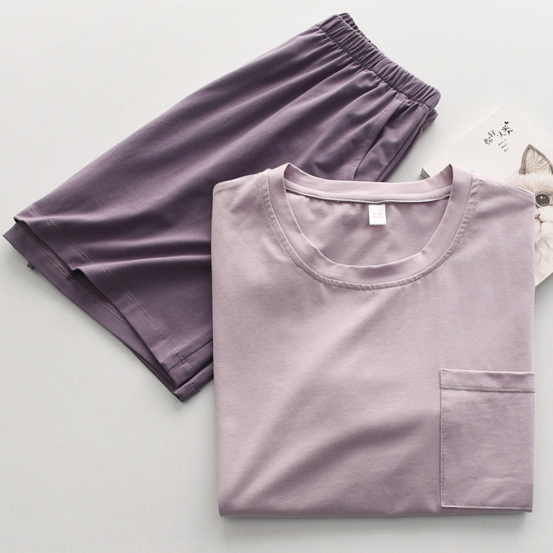 简约撞色睡衣男女纯棉薄款宽松短袖短裤情侣家居服套装套头可外穿,女士内衣/男士内衣/家居服,睡衣/家居服套装,淘宝优惠券,粉丝福利购,淘宝优惠卷