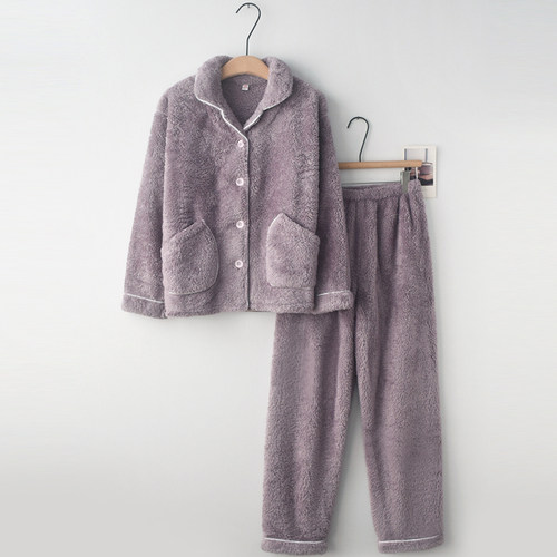 情侣法兰绒加厚保暖秋冬季家居服