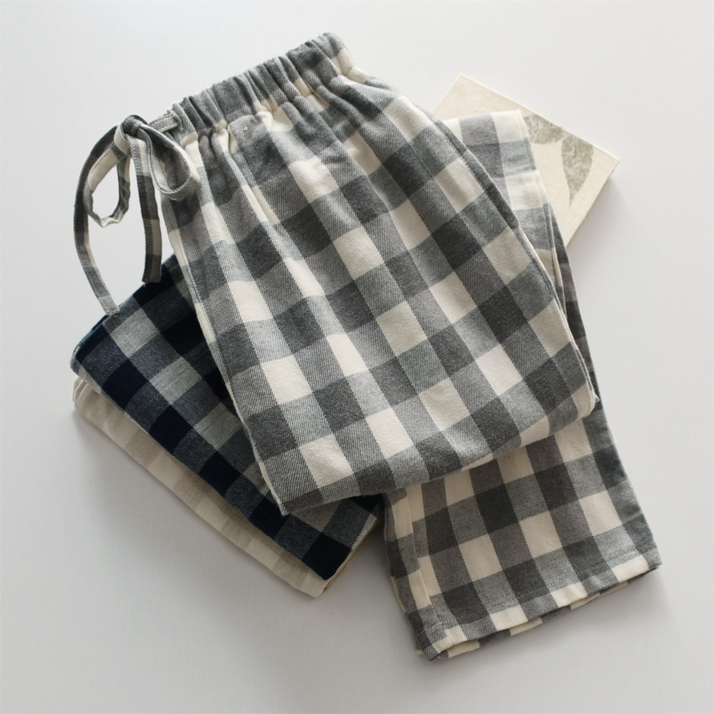 无印风格子睡裤男女春秋冬季纯棉磨毛绒布长裤情侣家居裤系绳口袋,女士内衣/男士内衣/家居服,睡裤/家居裤,淘宝优惠券,粉丝福利购,淘宝优惠卷