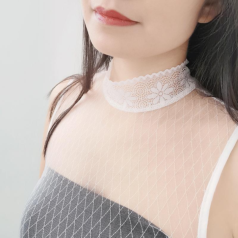 2020夏季韩国纱网新款半高领假领子女装蕾丝假领围脖套头假衣领子