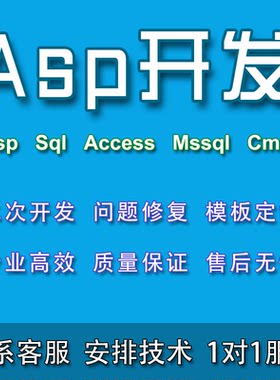 Asp网站开发 Asp/Access/Mssql/Cms 二次开发/Bug修复/模板定制