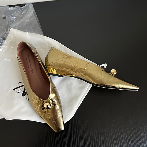 小众潮牌 Luscious2025春款单鞋低跟平底女鞋子羊皮真皮浅口透气