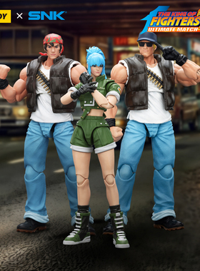 JOYTOY暗源 1/18 拳皇KOF 98UM怒之队克拉克拉尔夫莉安娜可动兵人