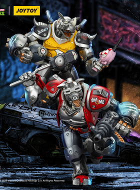 暗源TOYJOY 1/18 TMNT忍者神龟钢铁牛头猪面咆勃摇滚万岁可动兵人