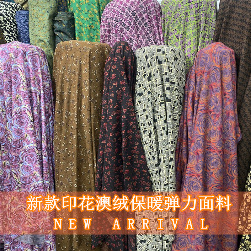 25新款秋冬弹力印花澳绒面料