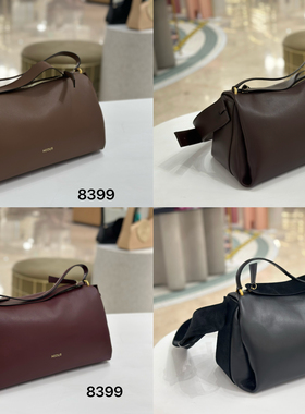 NEOUS意大利经典牛皮轻便大容量波斯顿桶包