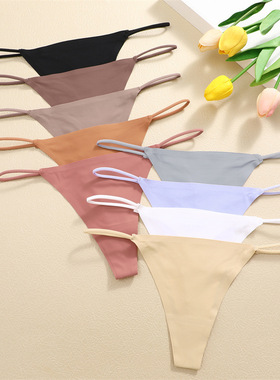 跨境女士内裤TEMU&SHIEN尺码女士舒适透气速干女士细带无痕丁字裤