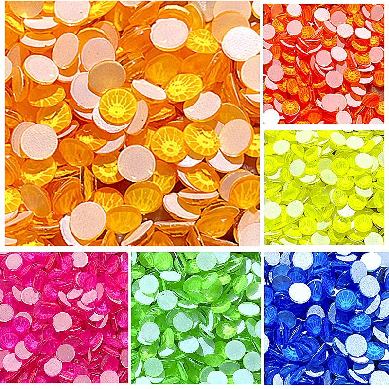 爆闪胶底烫钻荧光水晶玻璃闪钻配饰艺术体操服滑冰服舞服平底贴钻