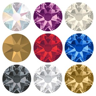 SS30施华平替彩色烫钻胶底K9爆闪贴钻16切面舞服婚纱装 饰小钻6mm