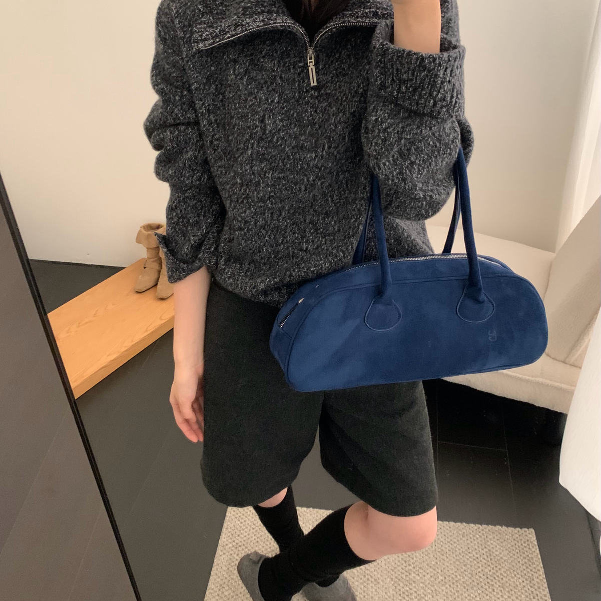 SHEEP.-韩系全毛花纱半高领保暖毛衣（含100羊毛）7782550