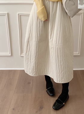 芭妮Bonnet爆超好穿韩系工艺款夹棉赫本裙花苞裙半身裙C0325865