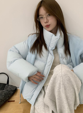 韩版设计简约披肩90新国标145g保暖羽绒服外套(配针织披肩)86650