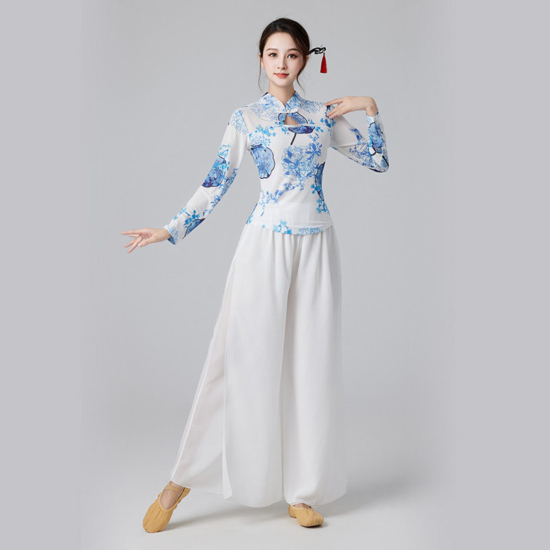 古典舞舞蹈服青花瓷演出服