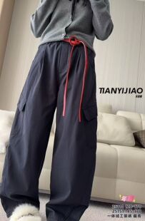 天依角儿童裤子男女童春秋韩版休闲裤新年款一条绒冬保暖裤加绒厚