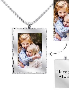 个性化定制相框项链照片吊坠来图做银色链条应援挂件生日礼物情侣