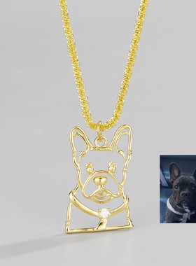 来图定制S925银宠物镶钻项链纯银diy猫猫纪念品吊坠礼物狗狗吊坠