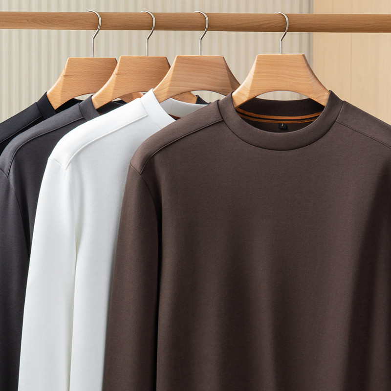 厚润丝滑男士圆领长袖T打底衫