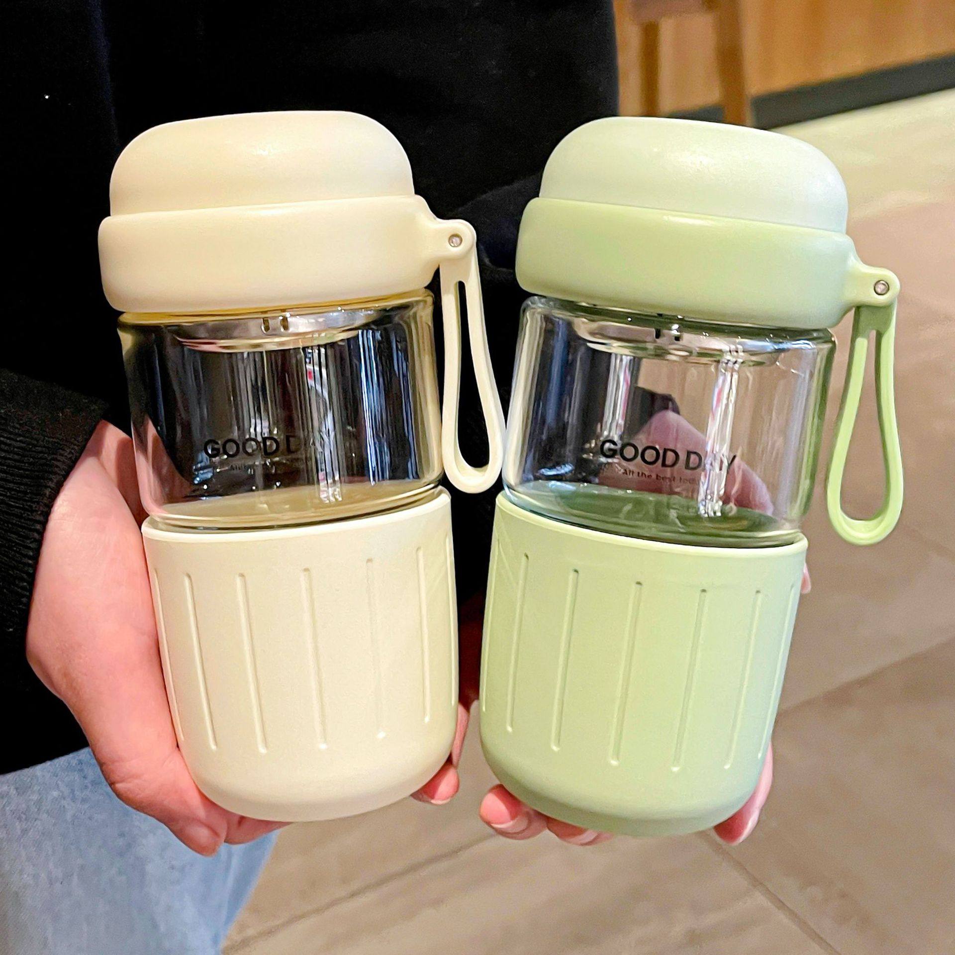 玻璃杯女高颜值泡茶杯子男款高硼硅玻璃水杯耐高温带杯套隔热防烫,餐饮具,玻璃杯,淘宝优惠券,粉丝福利购,淘宝优惠卷