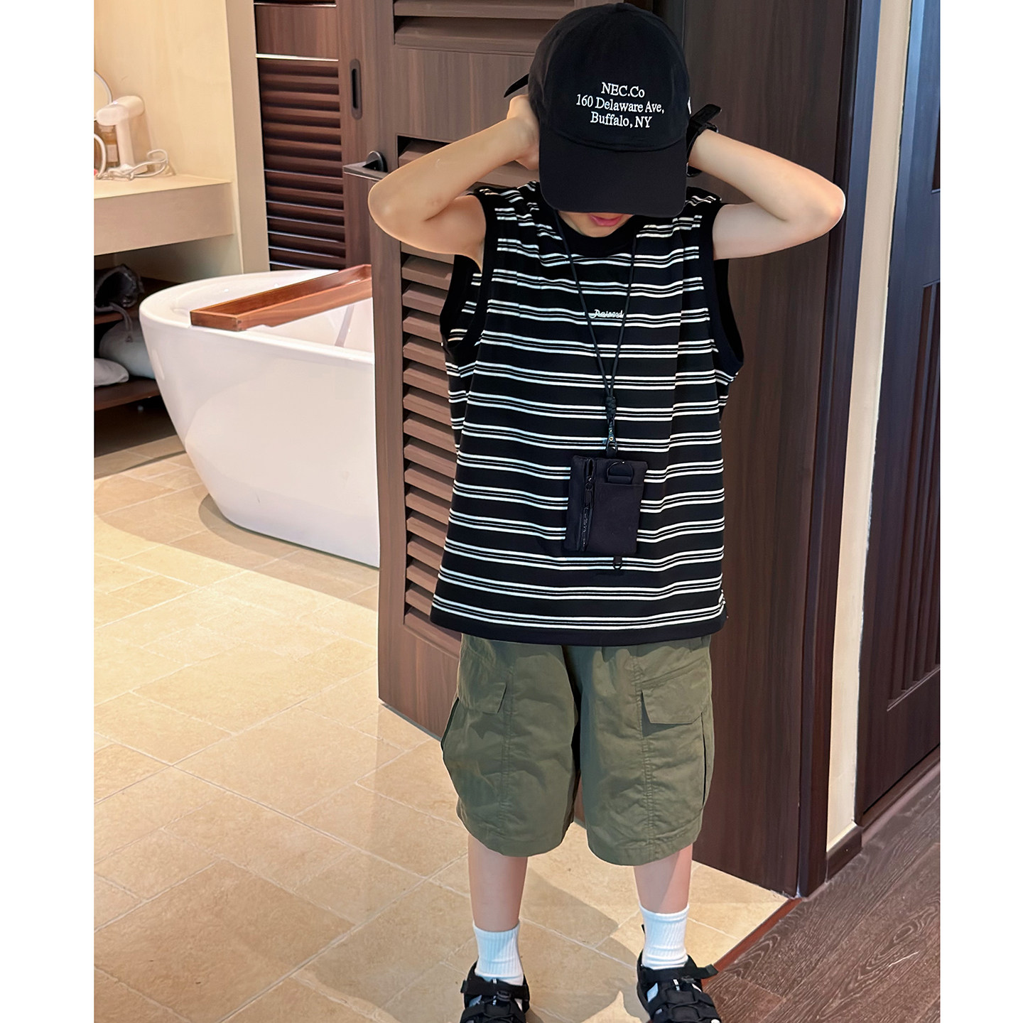 男童无袖儿童条纹背心夏季薄款潮图片