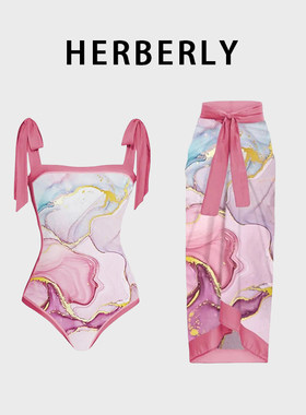 复古优雅气质保守遮肚连体泳衣