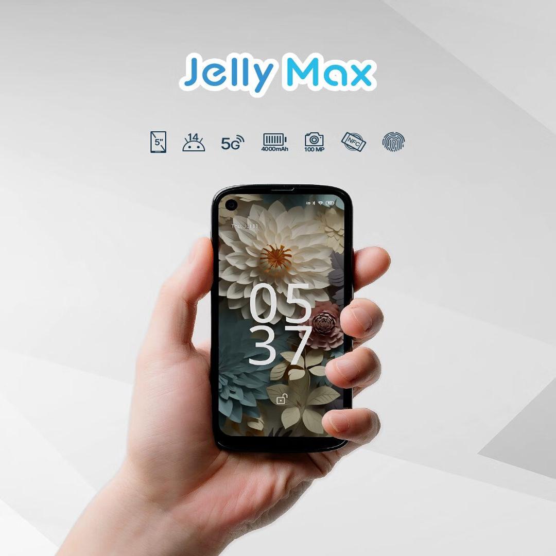 国货Unihertz Jelly Max 5G智能5寸迷你小屏幕安卓14手机12G运行