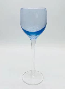 晓鑫玻璃欧式一对淡蓝色小酒杯 纯色小号高脚杯 白酒 烈酒 一口杯