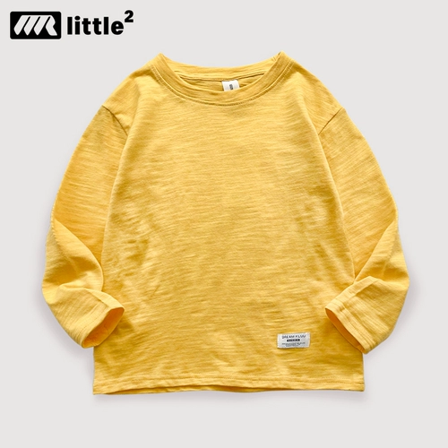 Детский лонгслив, осенняя хлопковая детская футболка подходит для мужчин и женщин для отдыха, круглый воротник, подходит для подростков