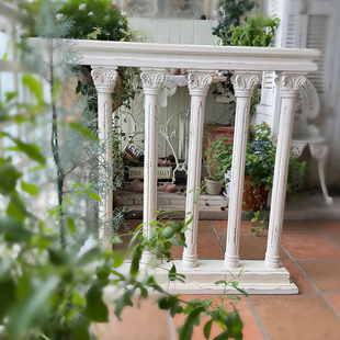 实木雕花栏杆罗马柱外贸杂货园艺花园摆件做旧庭院阳台花架 欧式