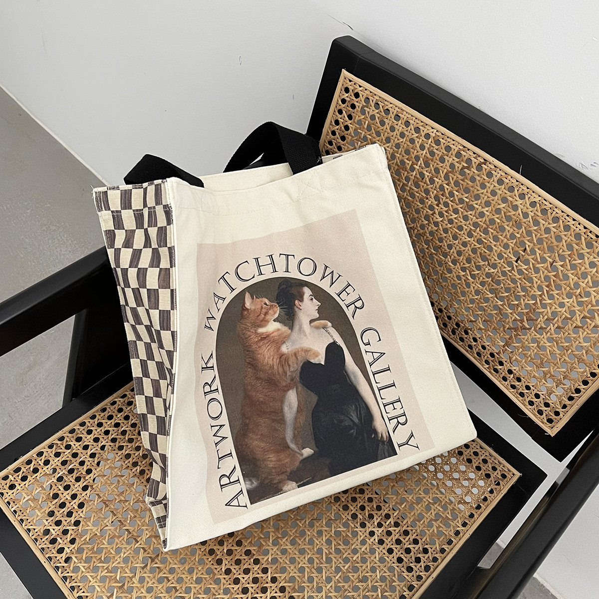 ins帆布包女文艺简约大容量韩版单肩购物袋手提电脑环保学生书包