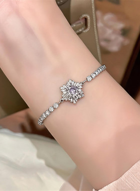 玫瑰花朵锆石手链女时尚