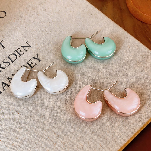 多巴胺简约树脂几何耳钉小众