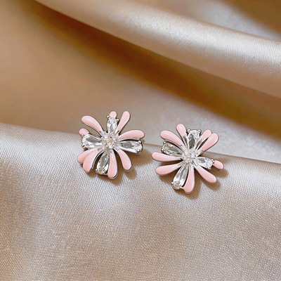 韩系甜美滴油锆石烟花耳钉