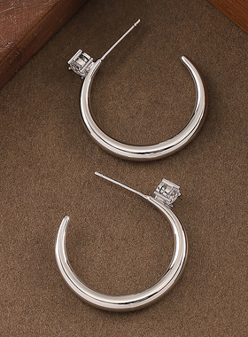 Ins Style Hoops, Diamond Luxury Minimalist Earrings