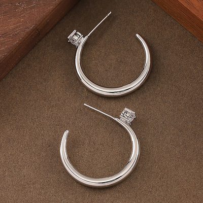 时尚精致简约INS风镶钻大圈耳环