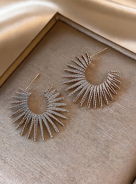 Abstract Twisted Line Earrings, Luxury Statement Jewelry