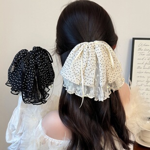 Bow Claw Clip, Polka Dot Half Up Hair Accessory